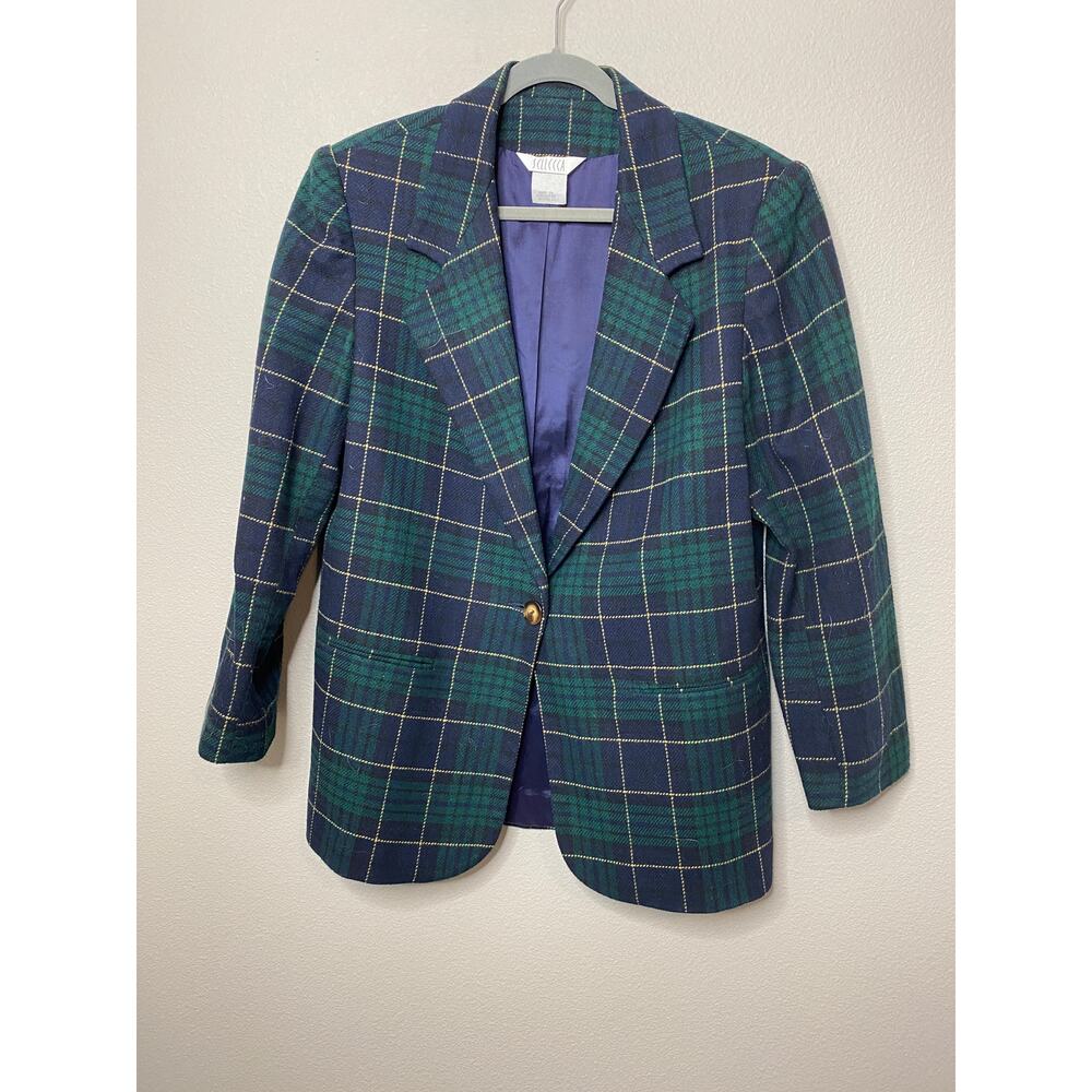 SELLECCA Plaid Vintage Blazer Coat Size 14